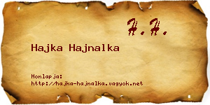 Hajka Hajnalka névjegykártya